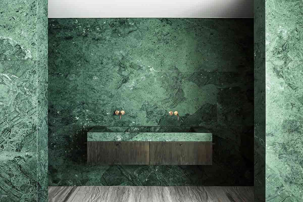  Light Green Marble (Serpentine) Water Heat Resistance Shockproof Strong 