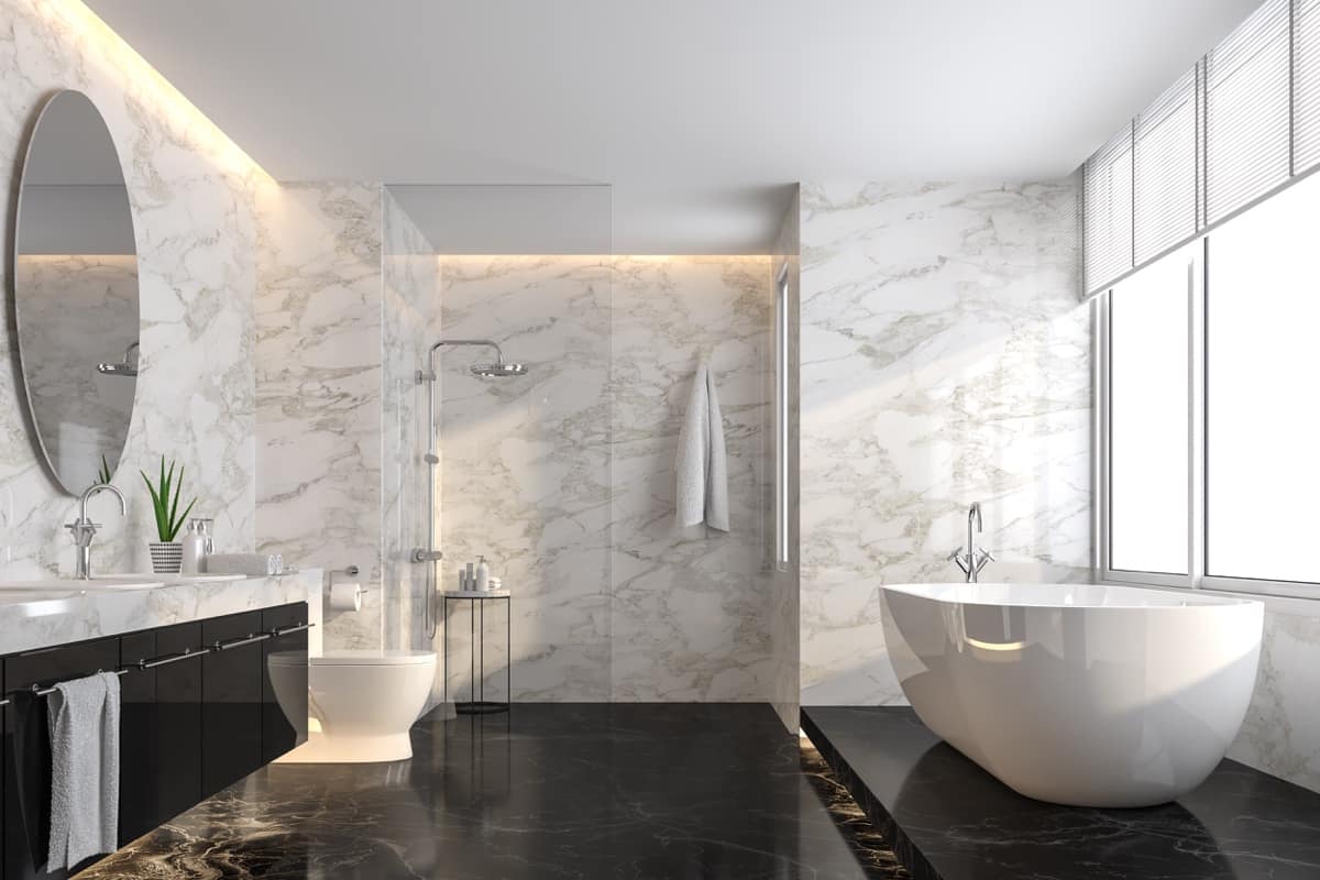  Italian Marble in Mumbai; White Black Gray Color Floor Sink Bathtub Wall 