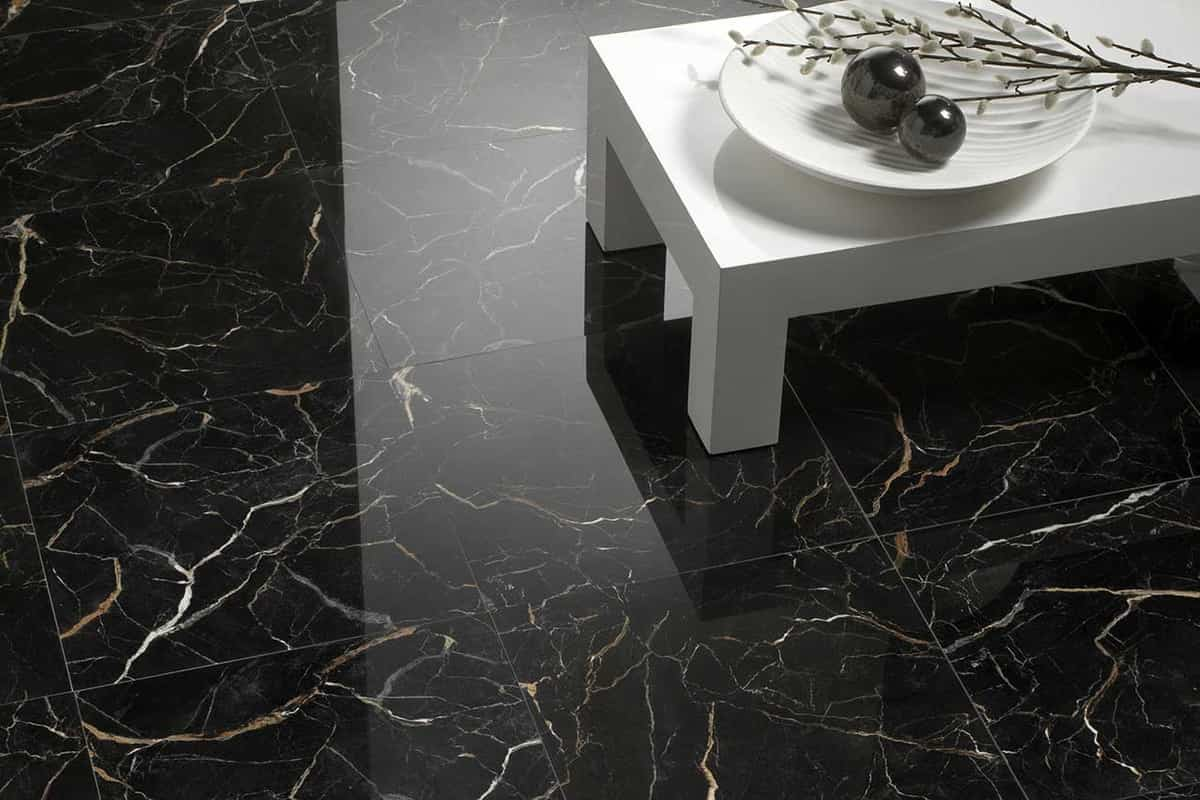  Z Black Marble; White Golden Veins Matt Shiny Surface Large Dimension 