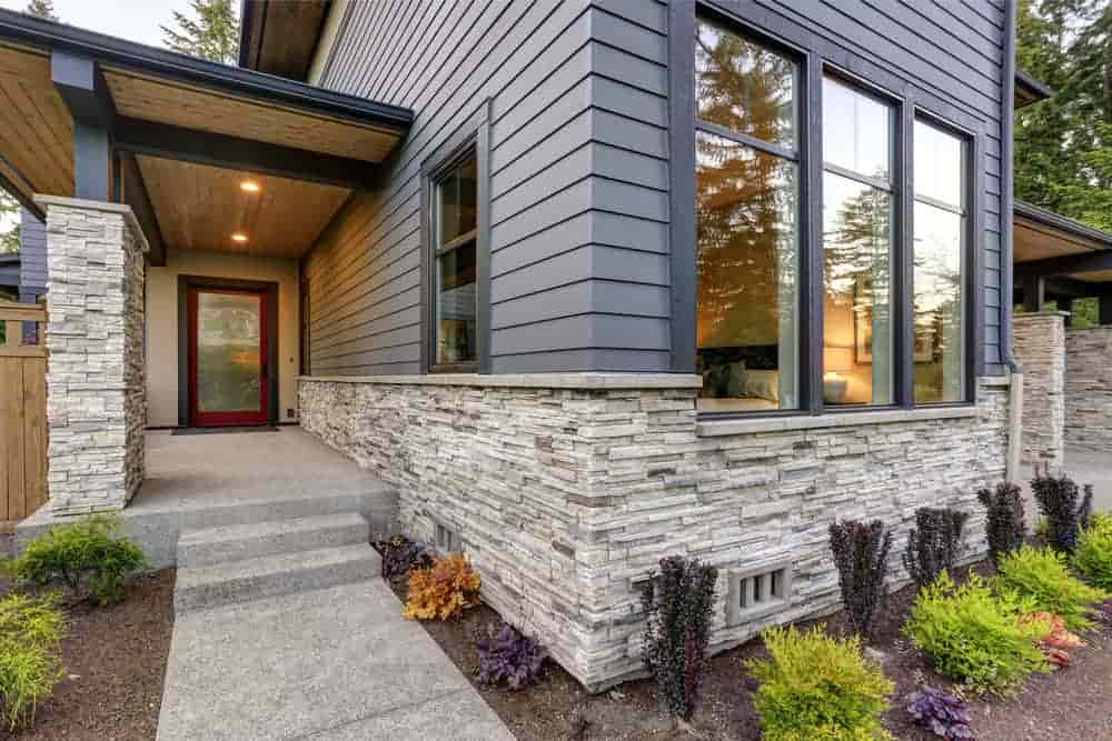 Stone facade grout techniques