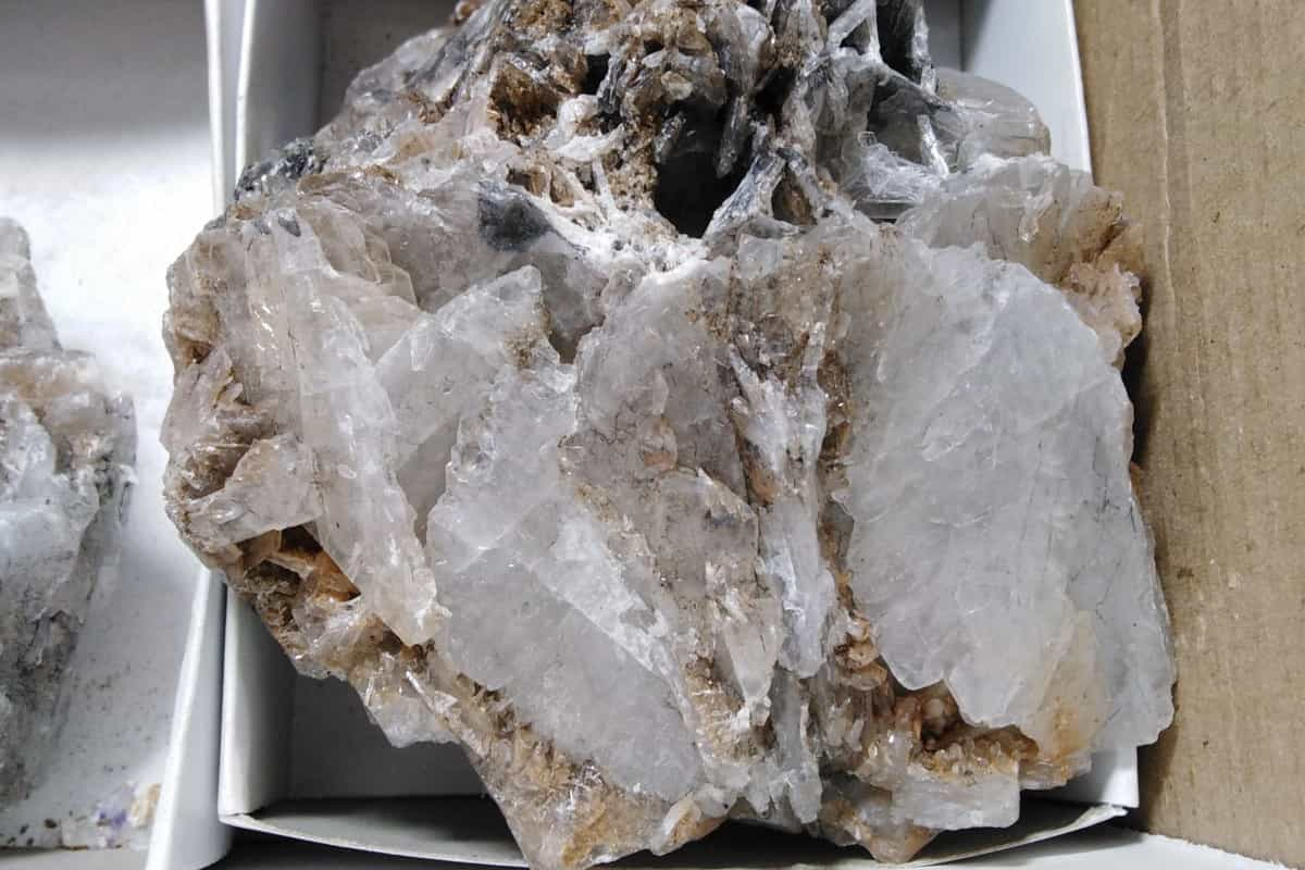  Rough Barite; High Density Transparent 3 Color Gray White Blue 